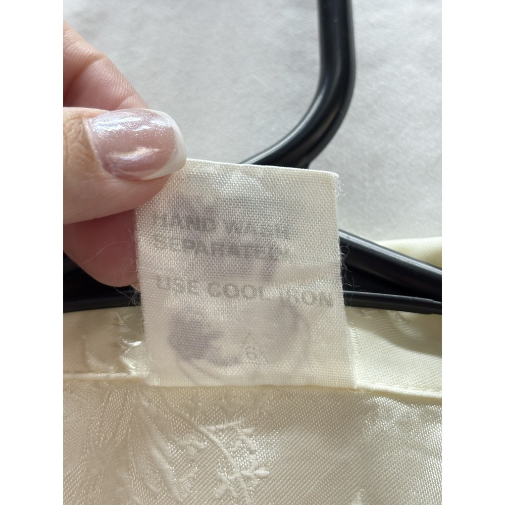 Vintage Ivory Jacquard Blouse Cottagecore Romantic‎ Boho Long Sleeve You Babes - Picture 8 of 16
